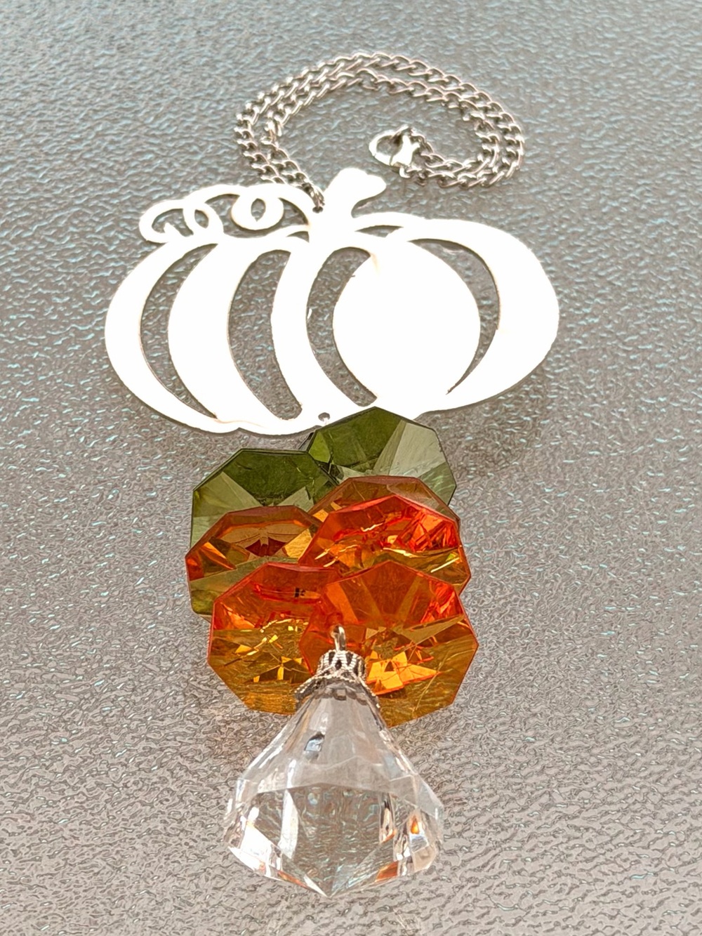 Pumpkin and Autumn Colored Prism Beads Suncatcher - Picture 7 of 7